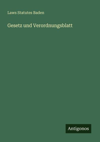 Gesetz und Verordnungsblatt
