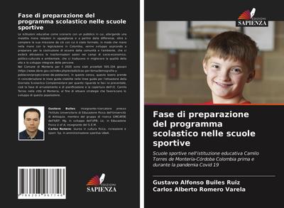 Fase di preparazione del programma scolastico nelle scuole sportive
