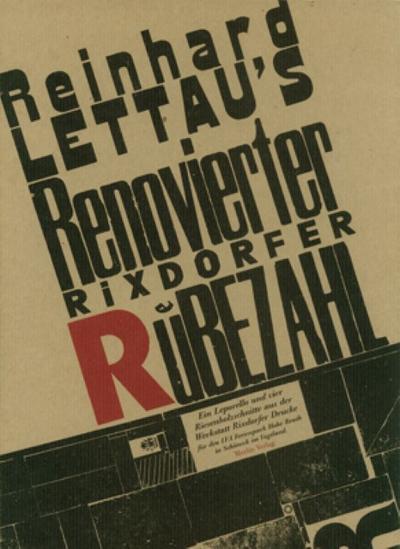 Reinhard Lettau’s Renovierter Rixdorfer Rübezahl