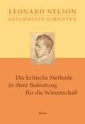 Die kritische Methode in ihrer Bedeutung für die W