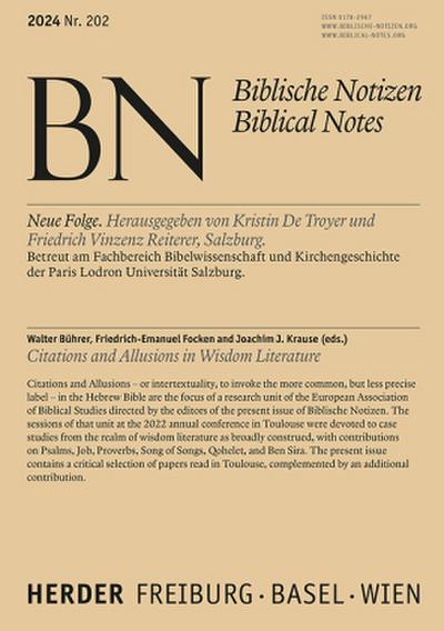 Citations and Allusions in Wisdom Literature