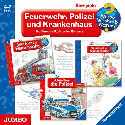 Feuerwehr, Polizei und Krankenhaus - Helfer und Retter im Einsatz, Audio-CD