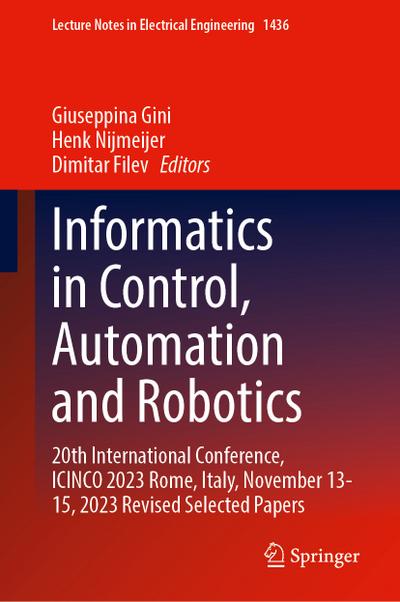 Informatics in Control, Automation and Robotics