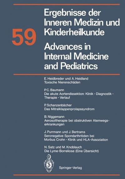 Advances in Internal Medicine and Pediatrics / Ergebnisse der Inneren Medizin und Kinderheilkunde