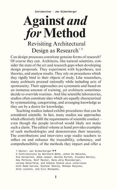 Against and for Method: Revisiting Architectural Design as Research: Revisiting Architectural Design as Academic Research