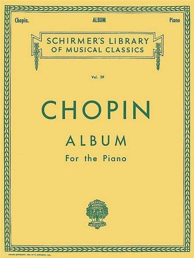 Album: Schirmer Library of Classics Volume 39 Piano Solo