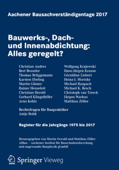 Aachener Bausachverständigentage 2017; .