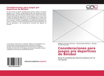 Consideraciones para juegos pre deportivos de Béisbol