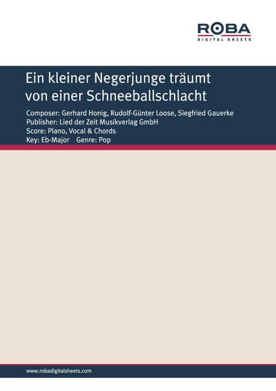 Ein kleiner Negerjunge träumt von einer Schneeballschlacht