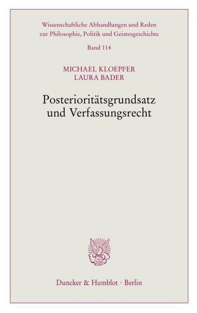 Posterioritätsgrundsatz und Verfassungsrecht