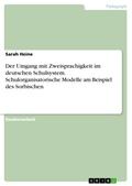 Der Umgang mit Zweisprachigkeit im deutschen Schulsystem. Schulorganisatorische Modelle am Beispiel des Sorbischen