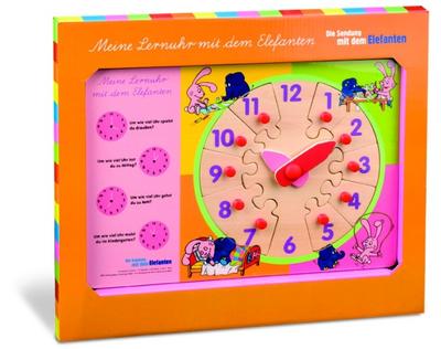 Elefant Puzzle-Lernuhr