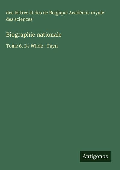 Biographie nationale