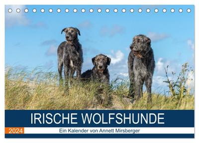 Irische Wolfshunde (Tischkalender 2024 DIN A5 quer), CALVENDO Monatskalender