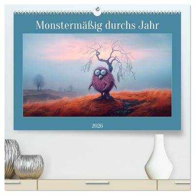Monstermäßig durchs Jahr (hochwertiger Premium Wandkalender 2026 DIN A2 quer), Kunstdruck in Hochglanz
