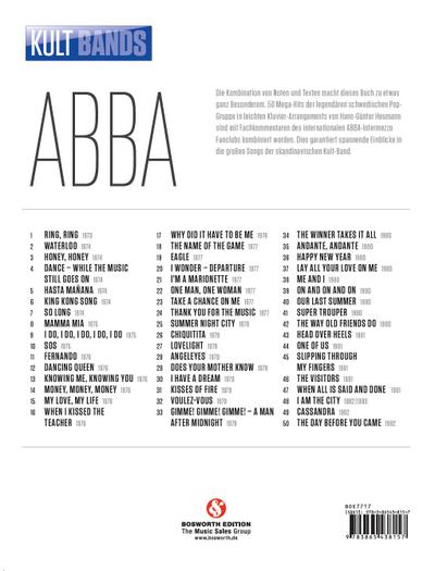 Kult-Bands: ABBA, für Klavier
