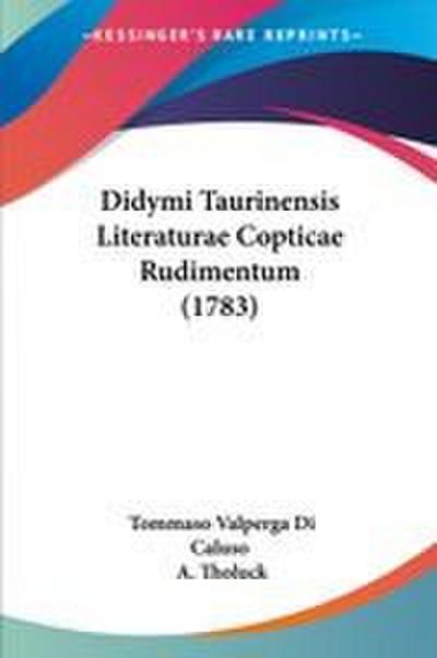 Didymi Taurinensis Literaturae Copticae Rudimentum (1783)