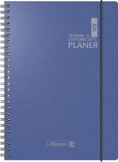 Termin- & Unterrichtsplaner (2024/2025), 2 Seiten = 1 Woche, A4, 224 Seiten, Baladek-Einband, blau