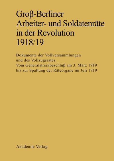 Groß-Berliner Arbeiter- und Soldatenräte in der Revolution 1918/19