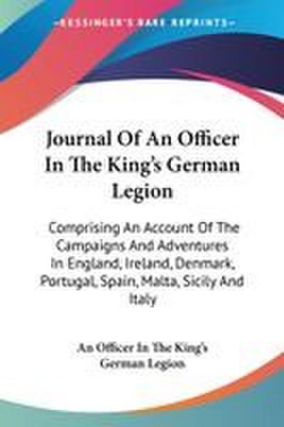 Journal Of An Officer In The King’s German Legion