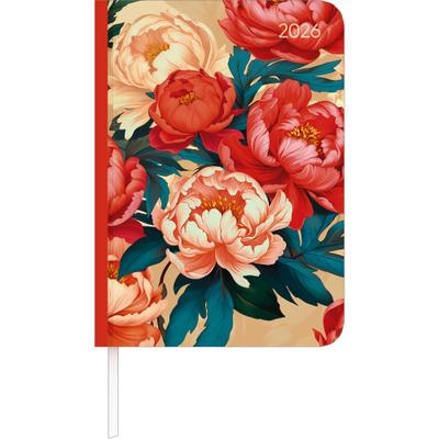 Lady Journal Roses 2026 - Rose - Taschenkalender A6 (10,7x15,2 cm) - Weekly - 192 Seiten - Notiz-Buch - Termin-Planer - Alpha Edition