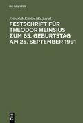 Festschrift für Theodor Heinsius zum 65. Geburtsta
