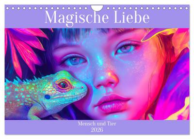 Magische Liebe - Mensch und Tier (Wandkalender 2026 DIN A4 quer), CALVENDO Monatskalender