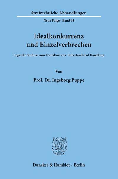 Idealkonkurrenz und Einzelverbrechen.
