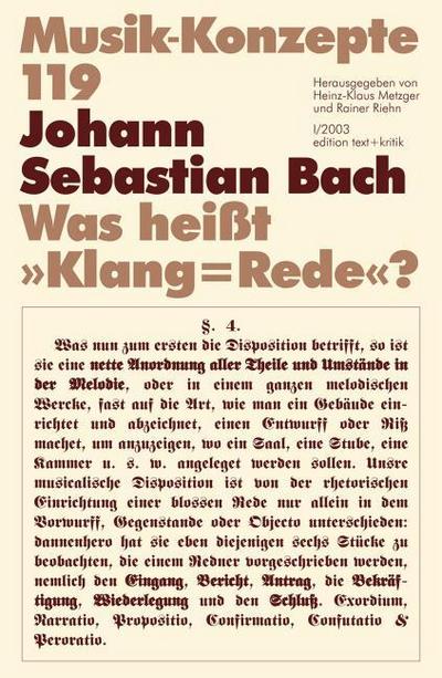 Johann Sebastian Bach: Was heißt ’Klang-Rede’?