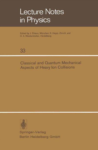 Classical and Quantum Mechanical Aspects of Heavy Ion Collisions