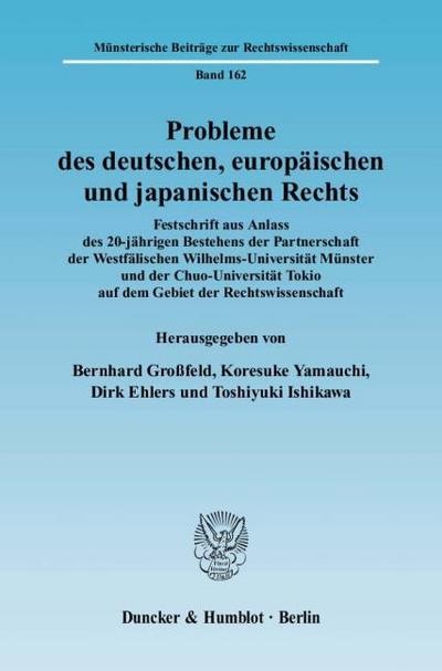 Probleme des deutschen, europäischen und japanischen Rechts.