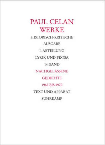 Werke Nachgelassene Gedichte 1968-1970