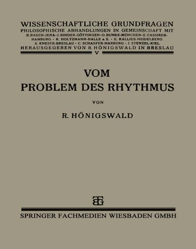 Vom Problem des Rhythmus