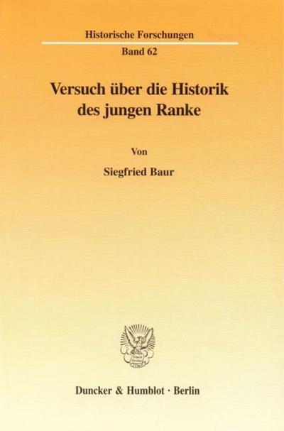 Versuch über die Historik des jungen Ranke.