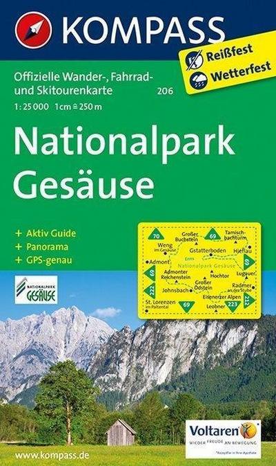 Nationalpark Gesäuse: Wanderkarte mit Radrouten, Skitouren, Panorama und Aktiv Guide. GPS-genau. 1:25000 (KOMPASS Wanderkarte, Band 206)