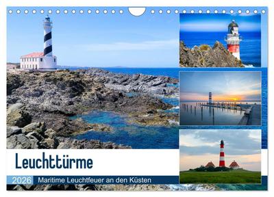 Leuchttürme - Maritime Leuchtfeuer an den Küsten (Wandkalender 2026 DIN A4 quer), CALVENDO Monatskalender
