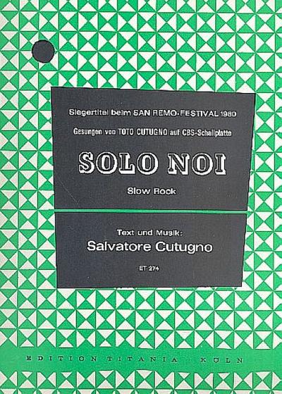 Solo Noi: EinzelausgabeGesang und Klavier