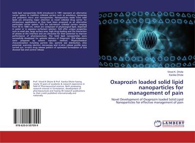 Oxaprozin loaded solid lipid nanoparticles for management of pain