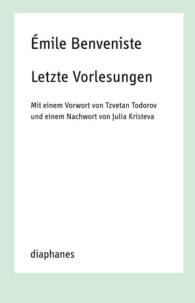 Benveniste,Letzte Vorles.