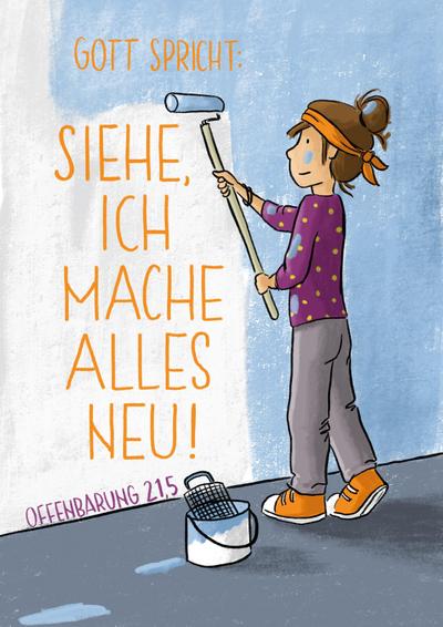 Jahreslosung 2026 - Stundenentwurf und Postkarten (10 Ex.) für (Jungschar)Kinder