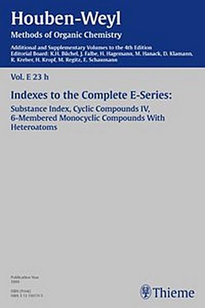 Houben-Weyl Methods of Organic Chemistry Vol. E 23h, 4th Edition Supplement