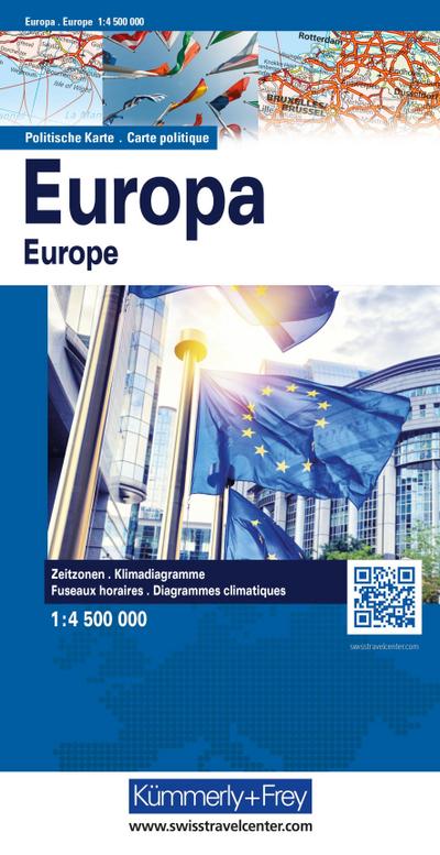 Kümmerly+Frey Welt- und Kontinentkarte Europakarte politisch 1:4,5 Mio.