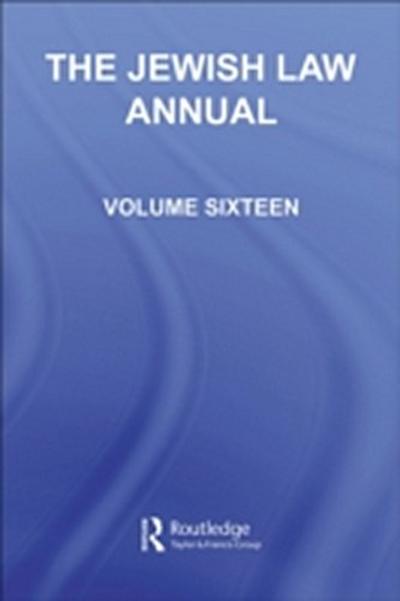 Jewish Law Annual Volume 16