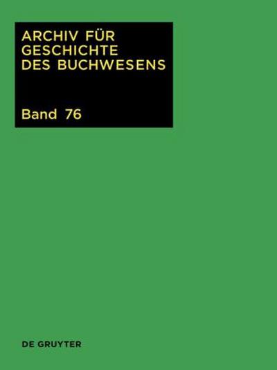 Archiv für Geschichte des Buchwesens 2021