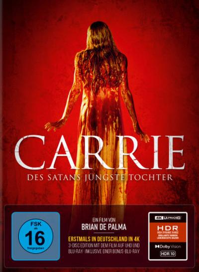 Carrie - Des Satans jüngste Tochter, 1 4K UHD-Blu-ray + 2 Blu-ray (3-Disc Limited Collector’s Mediabook im Schuber)