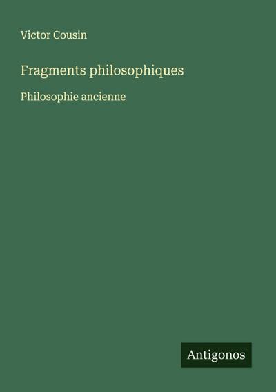 Fragments philosophiques