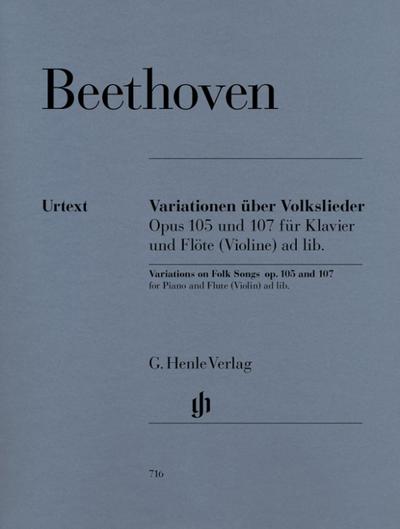 Ludwig van Beethoven - Variationen über Volkslieder op. 105 und 107 für Klavier und Flöte (Violine) ad lib.
