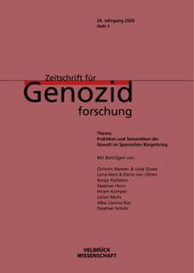 Zeitschrift für Genozidforschung, 24. Jahrgang 2026, Heft 1