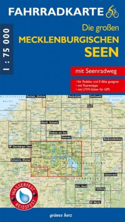 Fahrradkarte Die großen Mecklenburgischen Seen 1:75 000