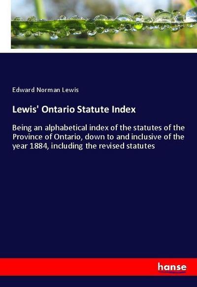 Lewis’ Ontario Statute Index
